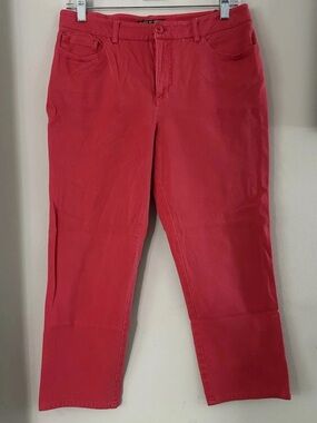 Peace of Cloth Red Stretch Crop Pants Made In USA Women’s Size 8